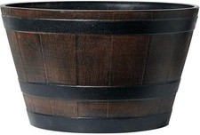 Large Wooden Barrel Planter 50