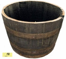 Large Half Oak Wooden Barrel