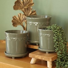 Ceramic Sage Green Plant Pot