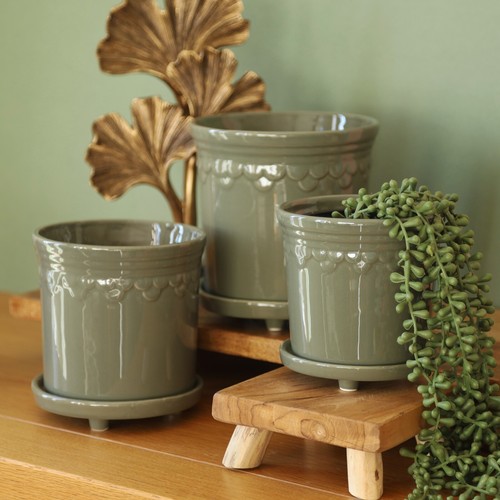 Ceramic sage green plant - sage,
