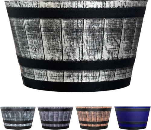 Large round barrel planter - large,