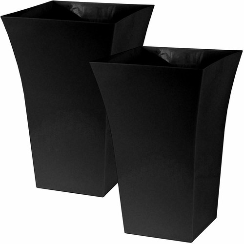 Large black square - x, plant